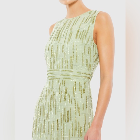 Mac Duggal Green Midi Dress BNWT size 16 - Picture 2 of 4